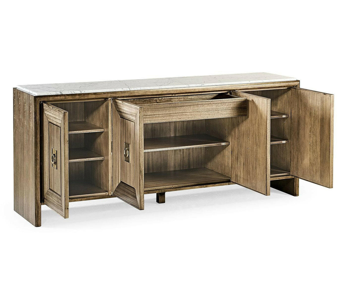 Jonathan Charles Golden Amber & Brass Buffet Calacatta Marble.
