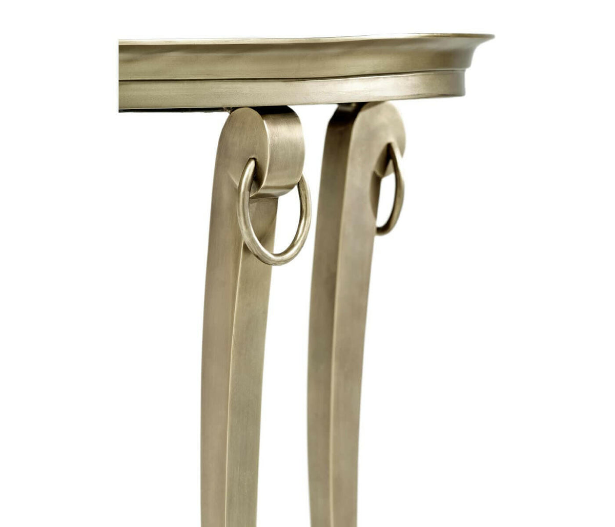 Jonathan Charles Golden Amber & Brass Oval Side Table.