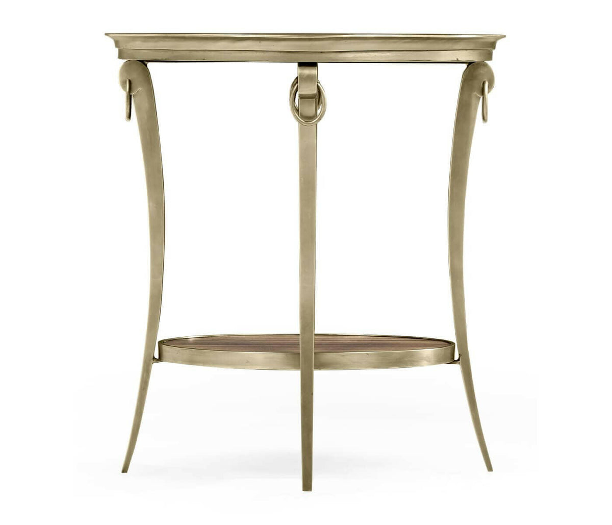 Jonathan Charles Golden Amber & Brass Oval Side Table.