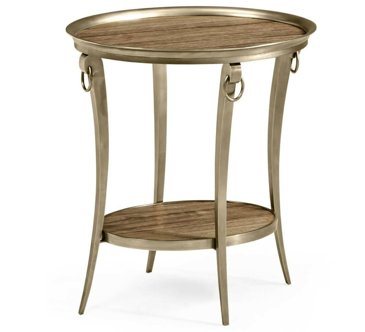 Jonathan Charles Golden Amber & Brass Oval Side Table.