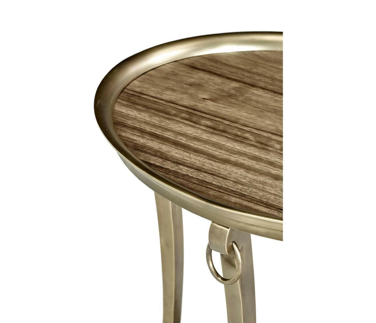 Jonathan Charles Golden Amber & Brass Oval Side Table.