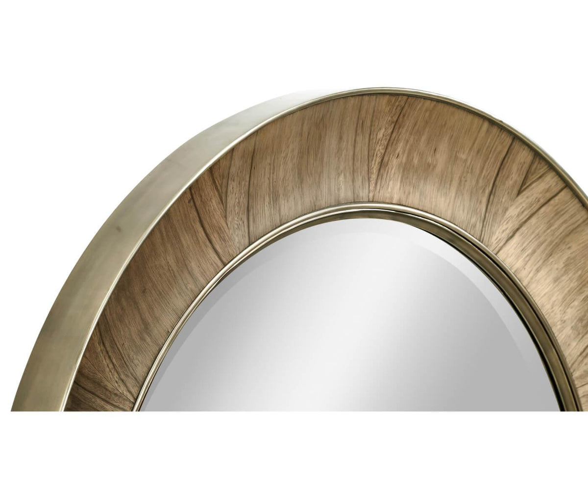 Jonathan Charles Golden Amber & Brass Round Wall Mirror - Small.
