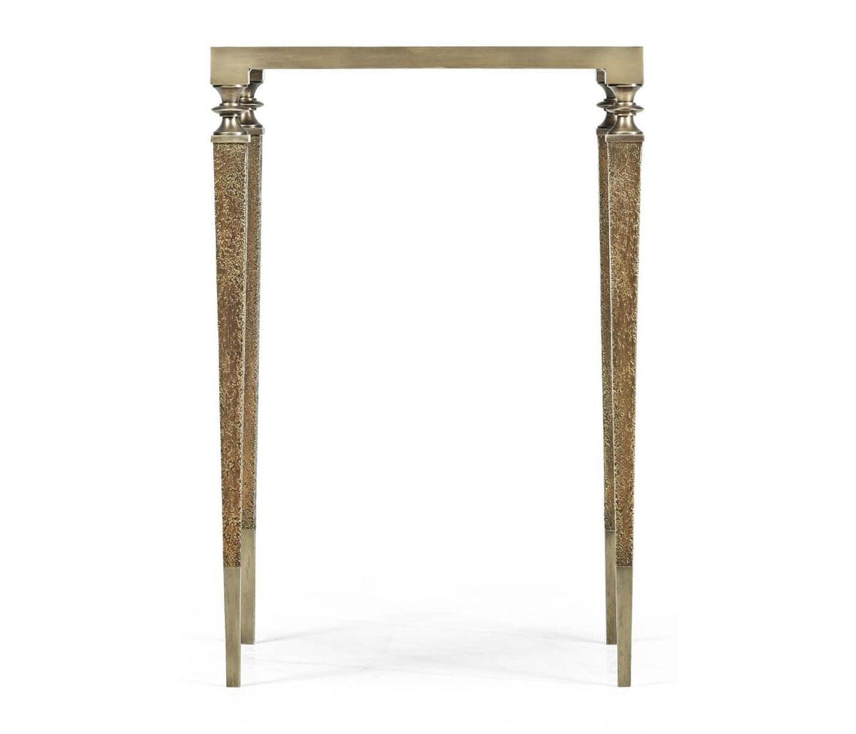 Jonathan Charles Golden Amber & Brass Side Table.