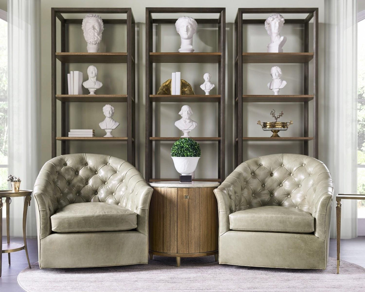 Jonathan Charles Golden Amber & Brass Side Table.