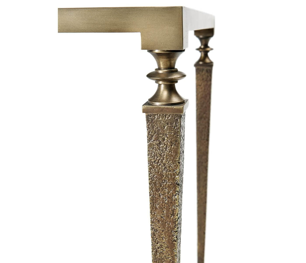 Jonathan Charles Golden Amber & Brass Side Table.