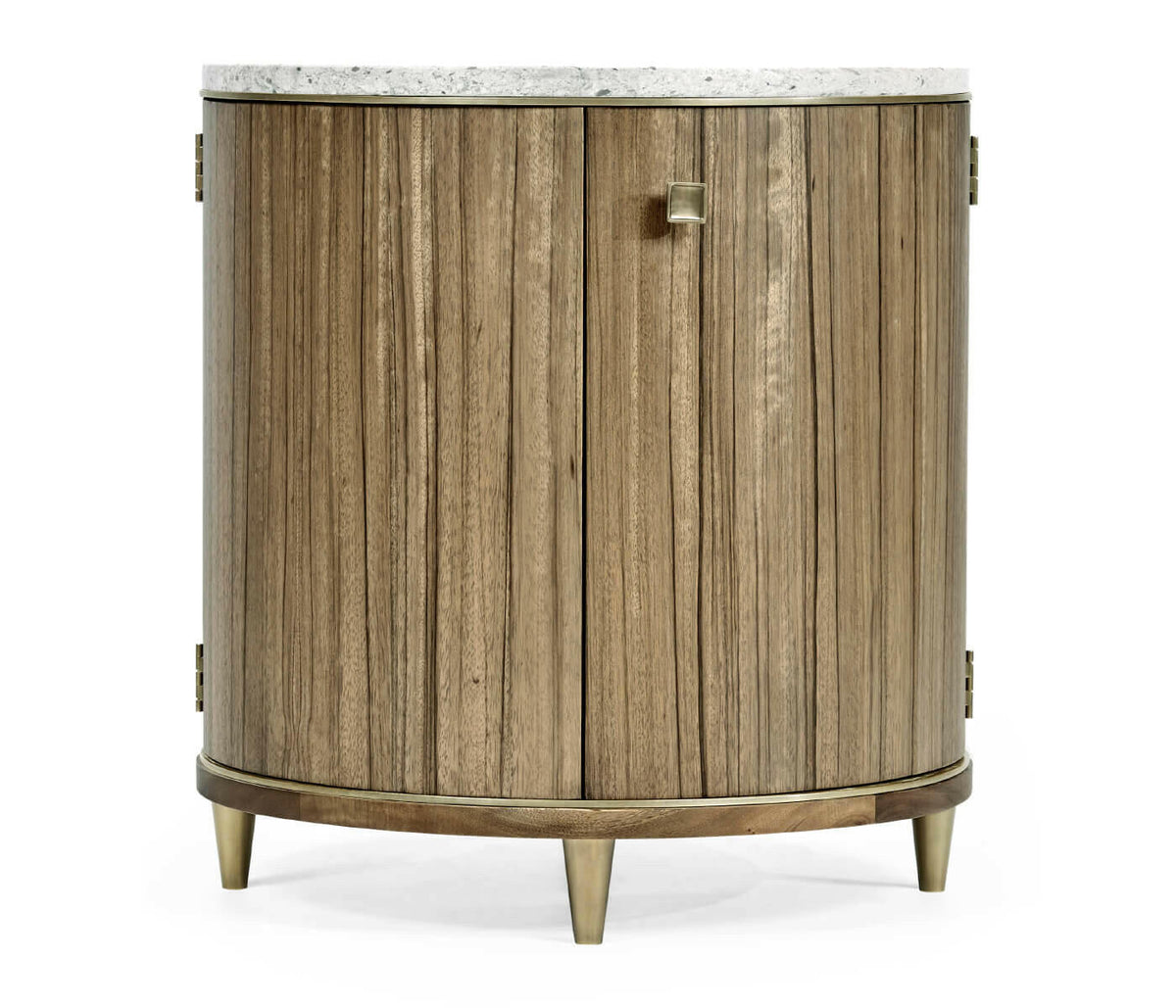 Jonathan Charles Golden Amber Drum Table Speckled Marble Top.