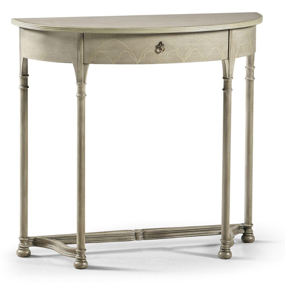 Jonathan Charles Gothic Painted Grey Console Table.