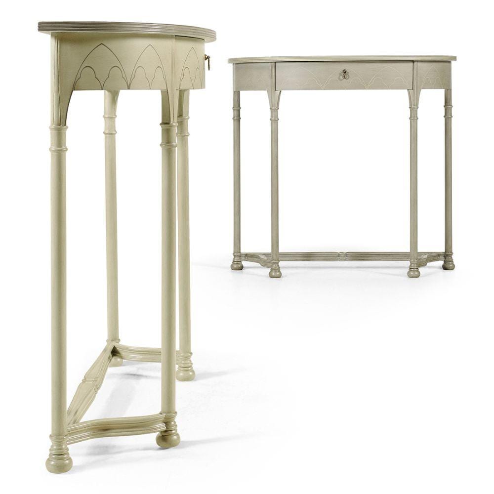 Jonathan Charles Gothic Painted Grey Console Table.