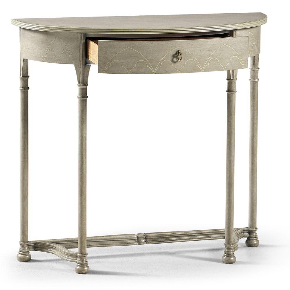 Jonathan Charles Gothic Painted Grey Console Table.