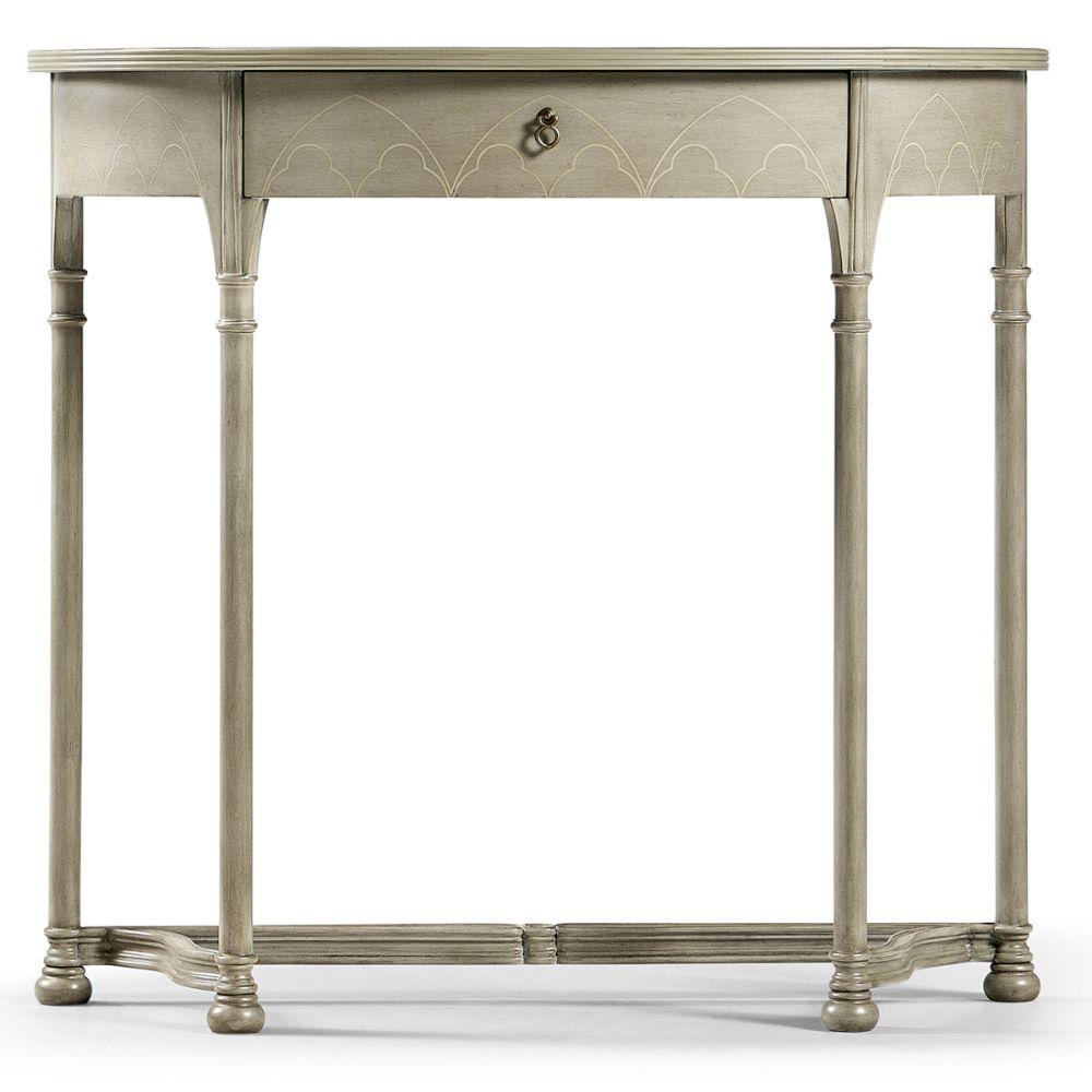 Jonathan Charles Gothic Painted Grey Console Table.