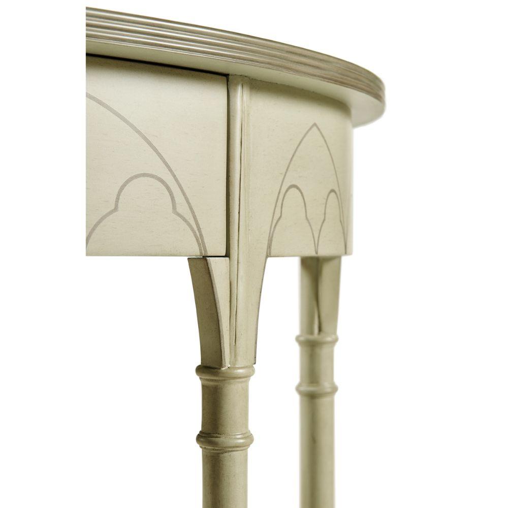 Jonathan Charles Gothic Painted Sage Console Table.