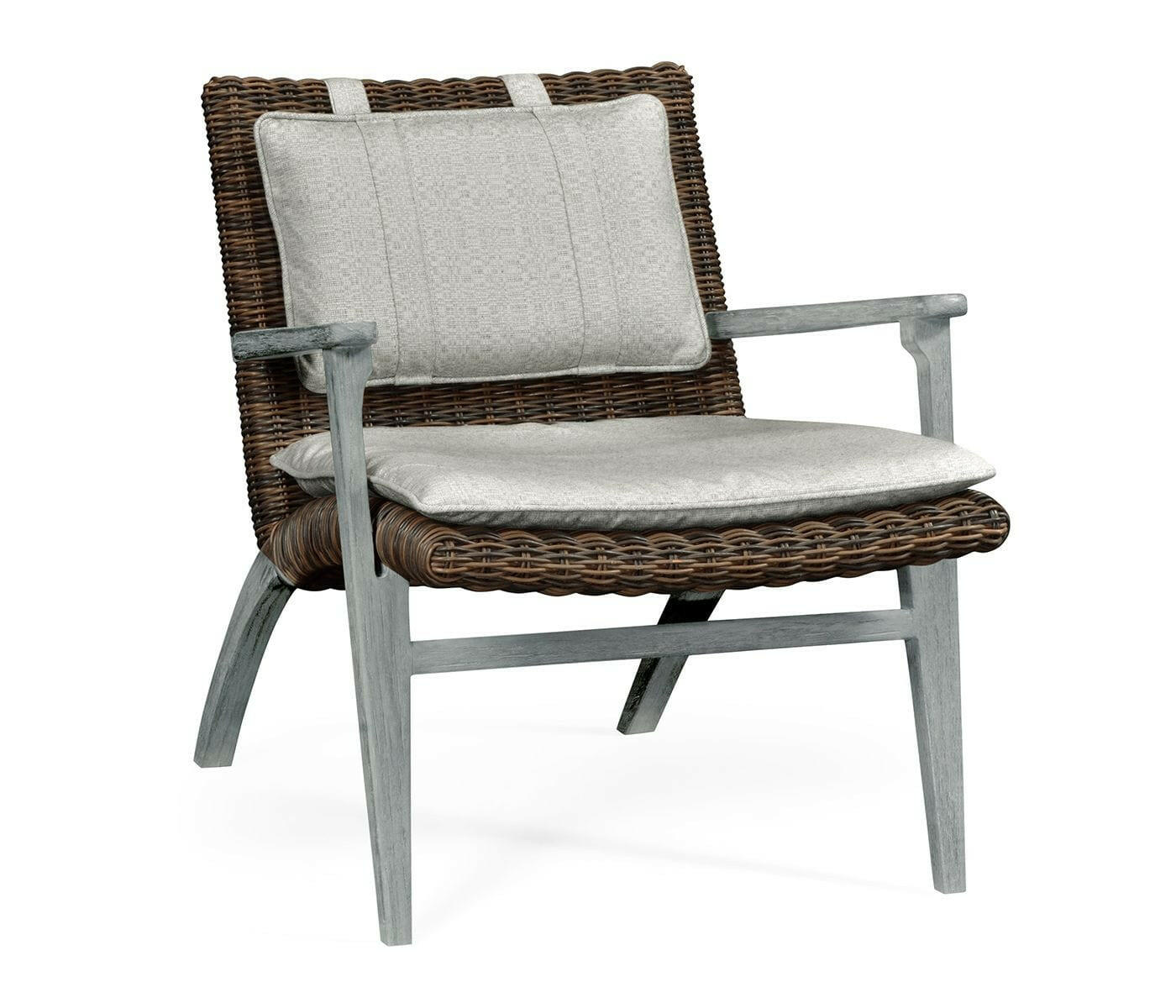 Jonathan Charles Living Jonathan Charles Hampton Cloudy Grey & Rattan Outdoor Lounge Chair House of Isabella UK