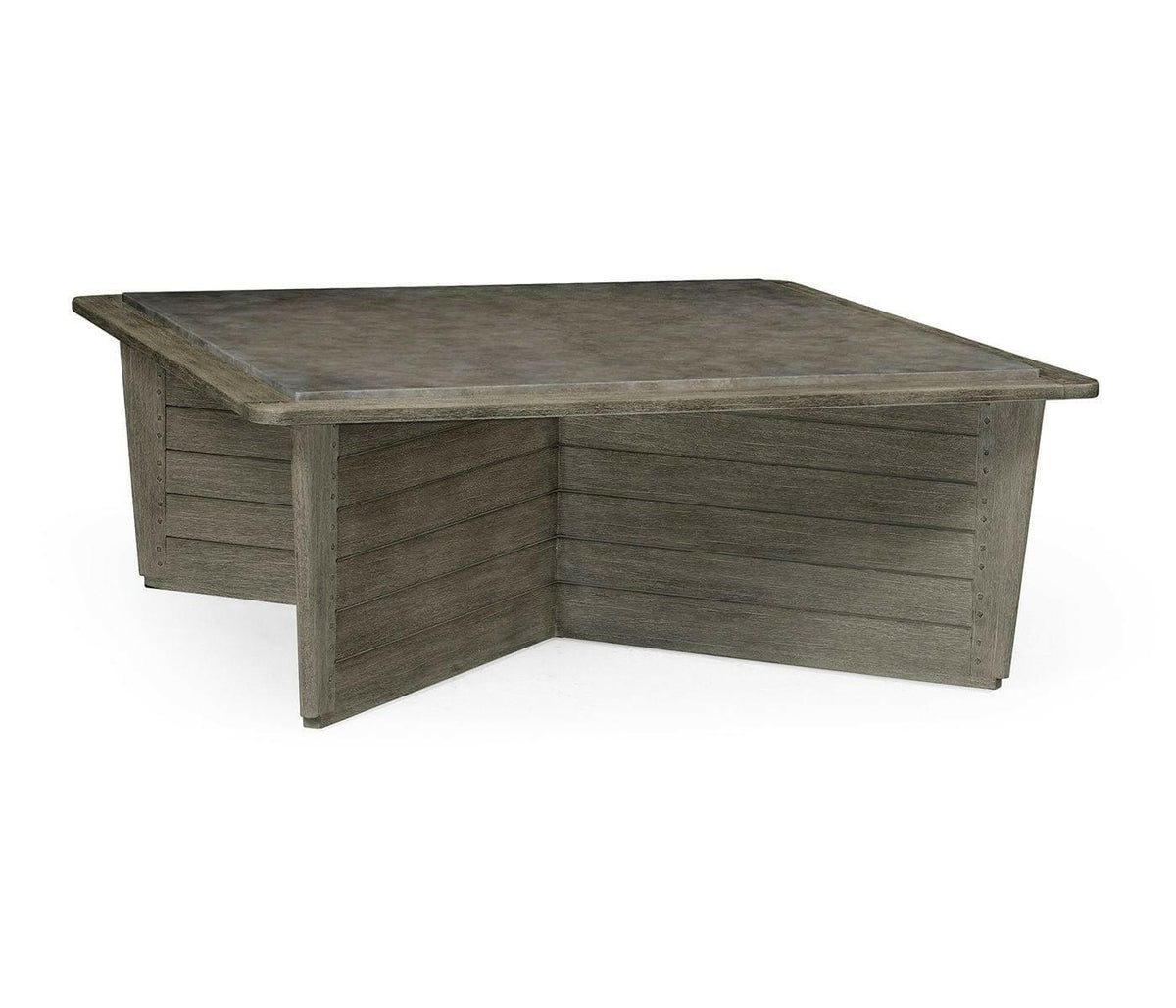 Jonathan Charles Hampton Concrete Top Outdoor Coffee Table in Grey.