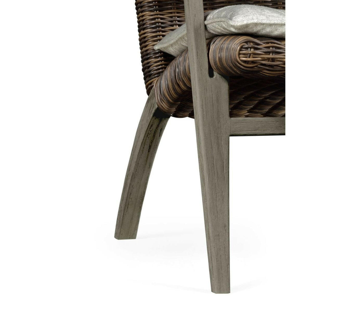 Jonathan Charles Hampton Grey & Rattan Outdoor Lounge Chair.