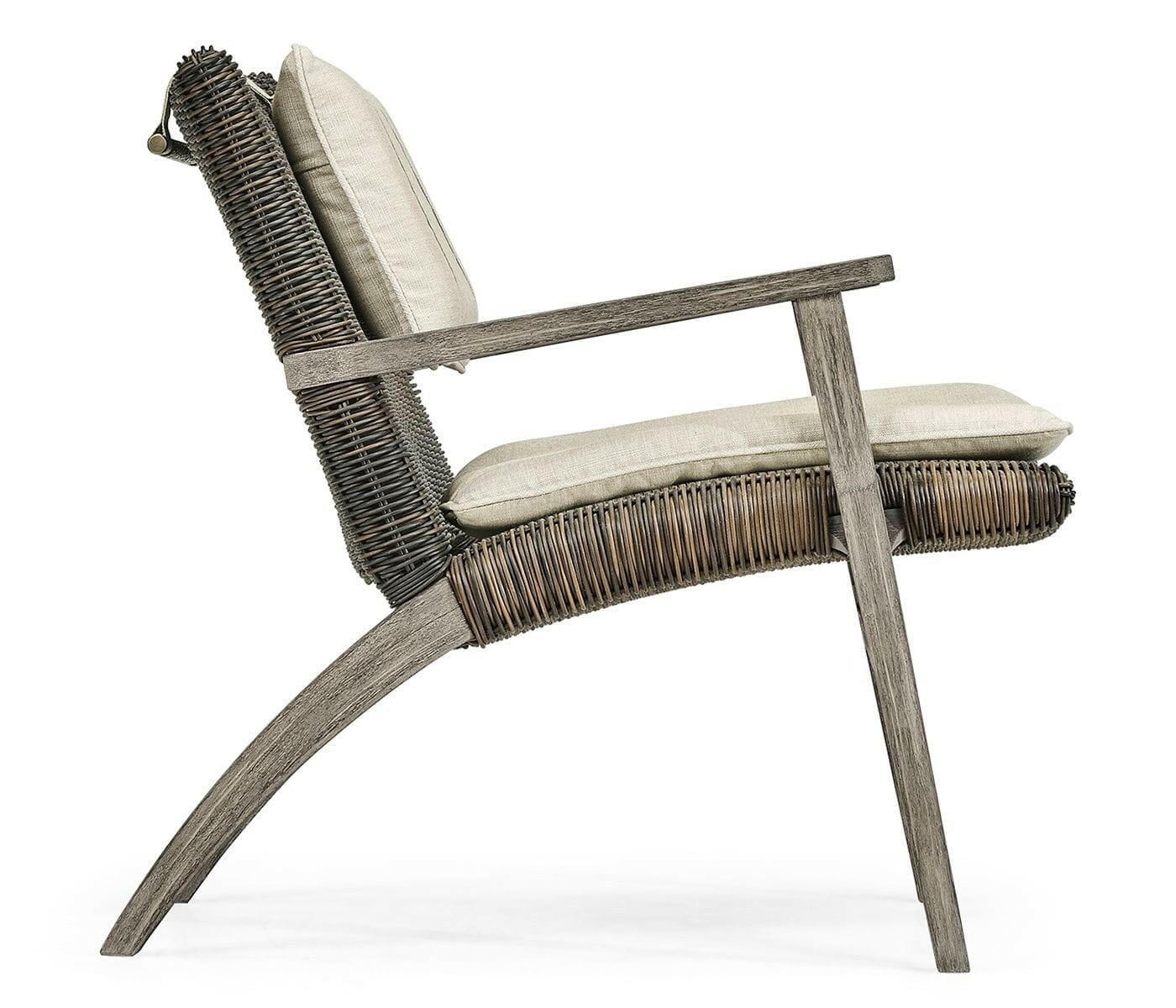 Jonathan Charles Living Jonathan Charles Hampton Grey & Rattan Outdoor Lounge Chair House of Isabella UK