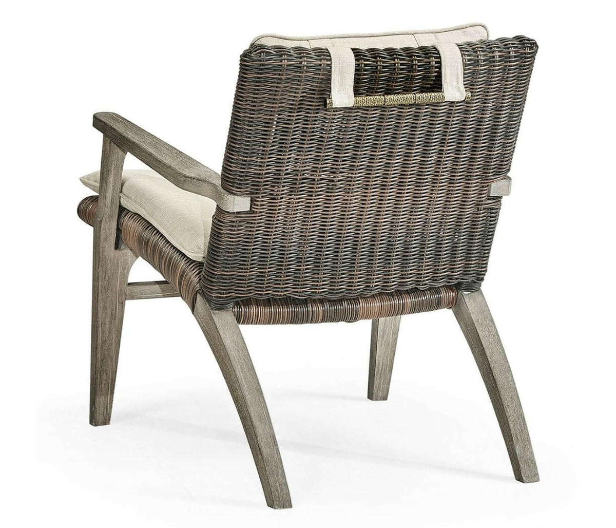 Jonathan Charles Hampton Grey & Rattan Outdoor Lounge Chair.
