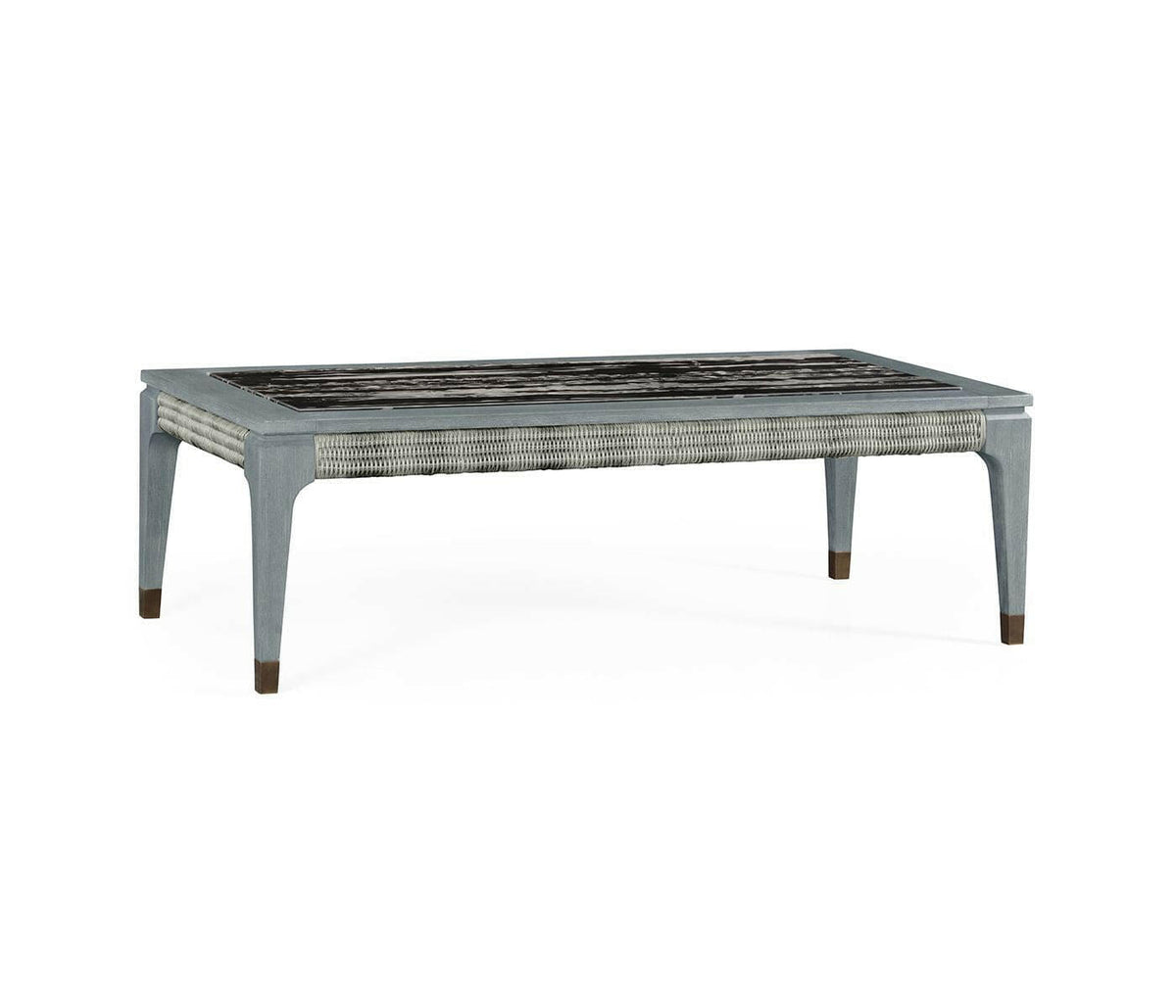 Jonathan Charles Hampton Rectangular Outdoor Coffee Table in Cloudy Grey.