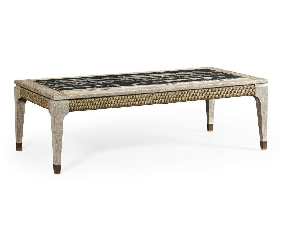 Jonathan Charles Hampton Rectangular Outdoor Coffee Table in Sand.
