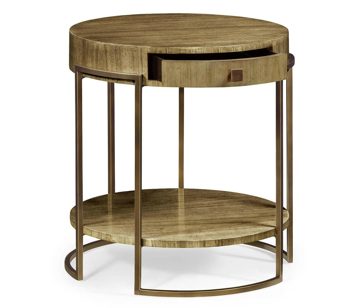 Jonathan Charles Hestia Chestnut Round Side Table.