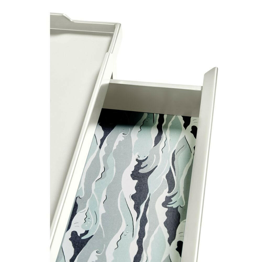 Jonathan Charles Lacquered White Side Table with Drawer.