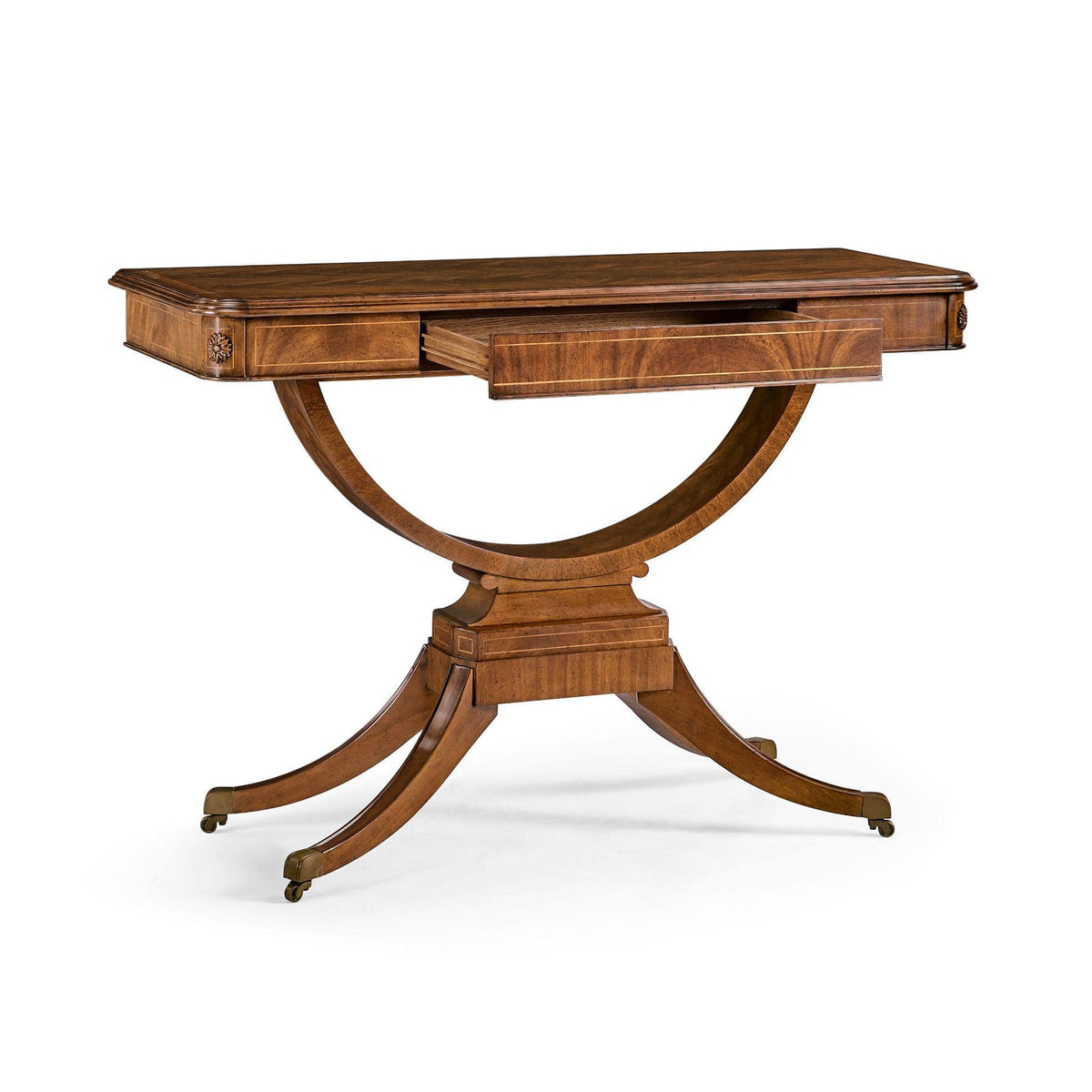 Jonathan Charles Large Console Table Biedermeier on Castors.