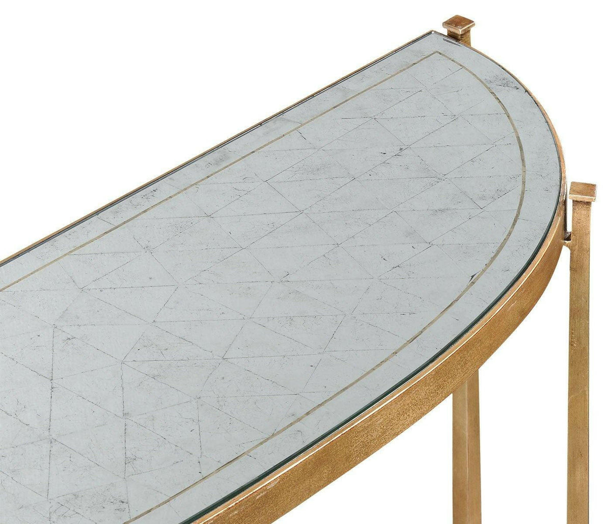 Jonathan Charles Large Demilune Console Table Contemporary - Gilded.