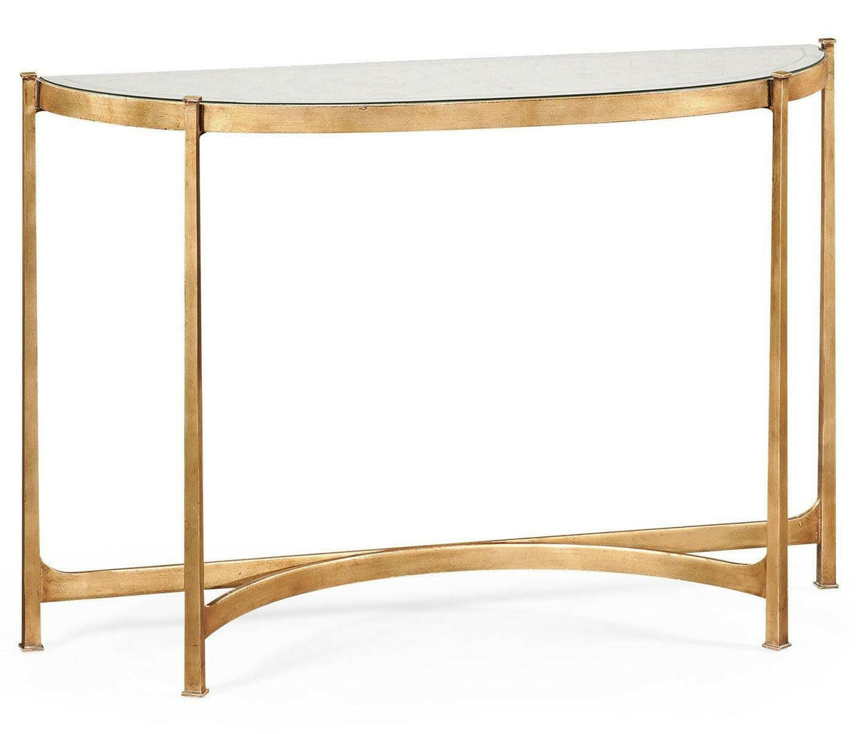 Jonathan Charles Large Demilune Console Table Contemporary - Gilded.