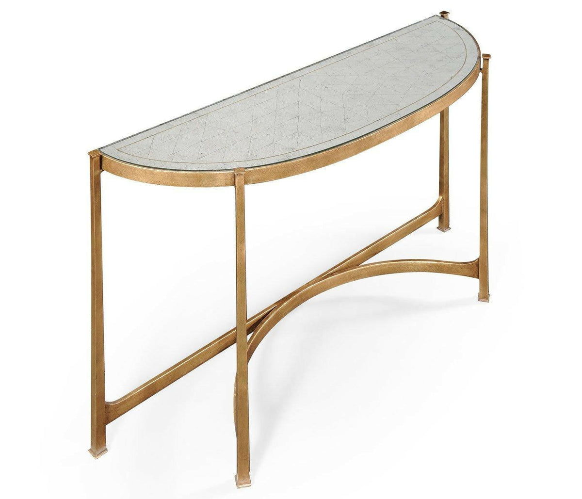 Jonathan Charles Large Demilune Console Table Contemporary - Gilded.