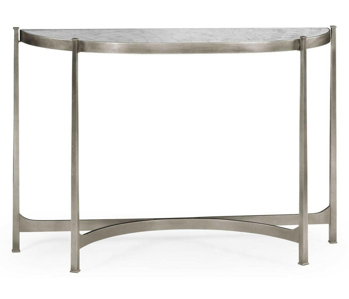 Jonathan Charles Large Demilune Console Table Contemporary - Silver.