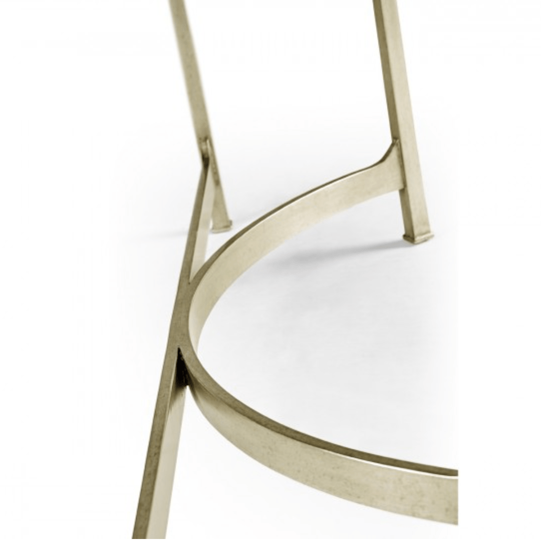 Jonathan Charles Large Demilune Console Table Contemporary - Silver.