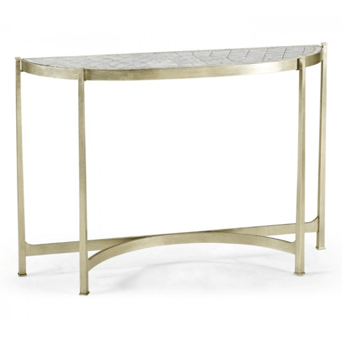Jonathan Charles Large Demilune Console Table Contemporary - Silver.