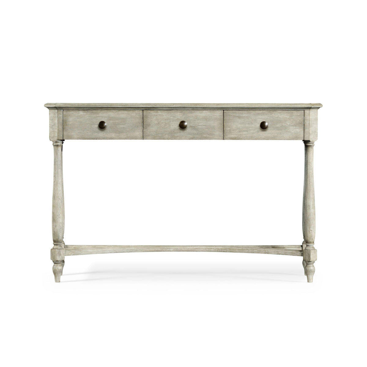 Jonathan Charles Large Narrow Console Table Victorian in Rustic Grey.
