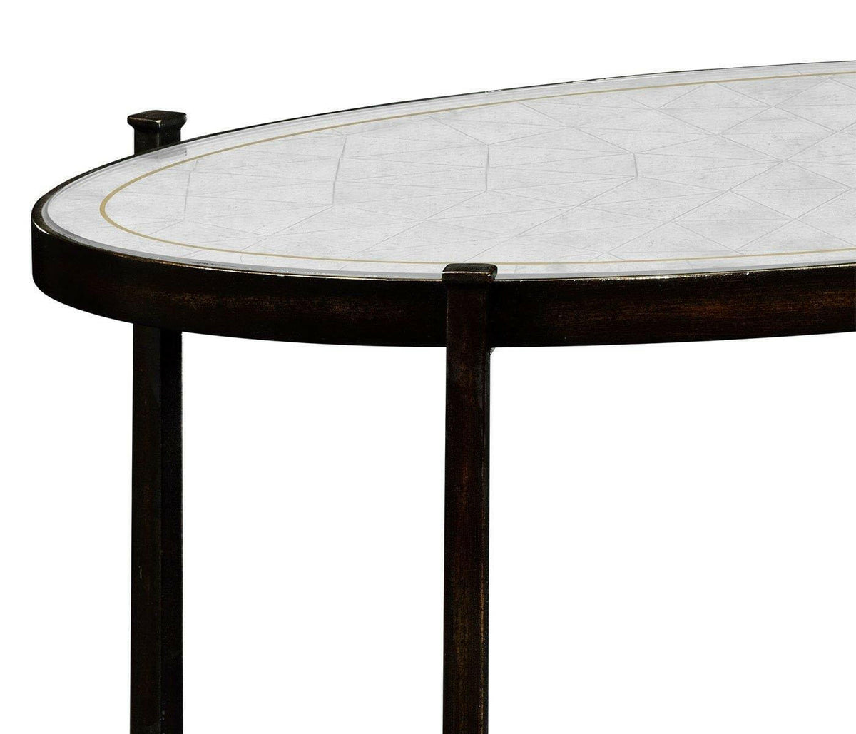 Jonathan Charles Large Oval Side Table Contemporary Three-tier - Bronze.