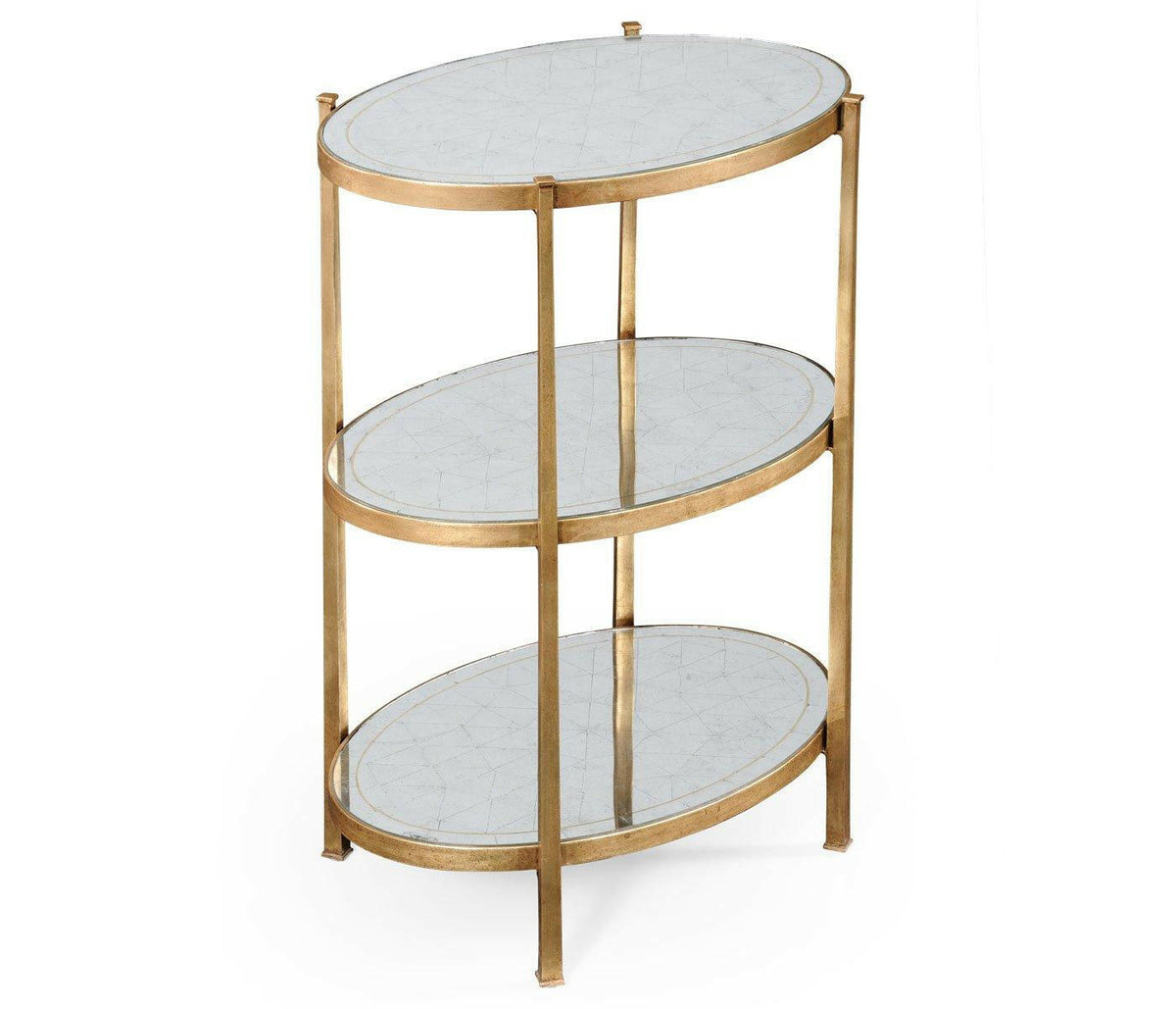 Jonathan Charles Large Oval Side Table Contemporary Three-tier - Gilded.