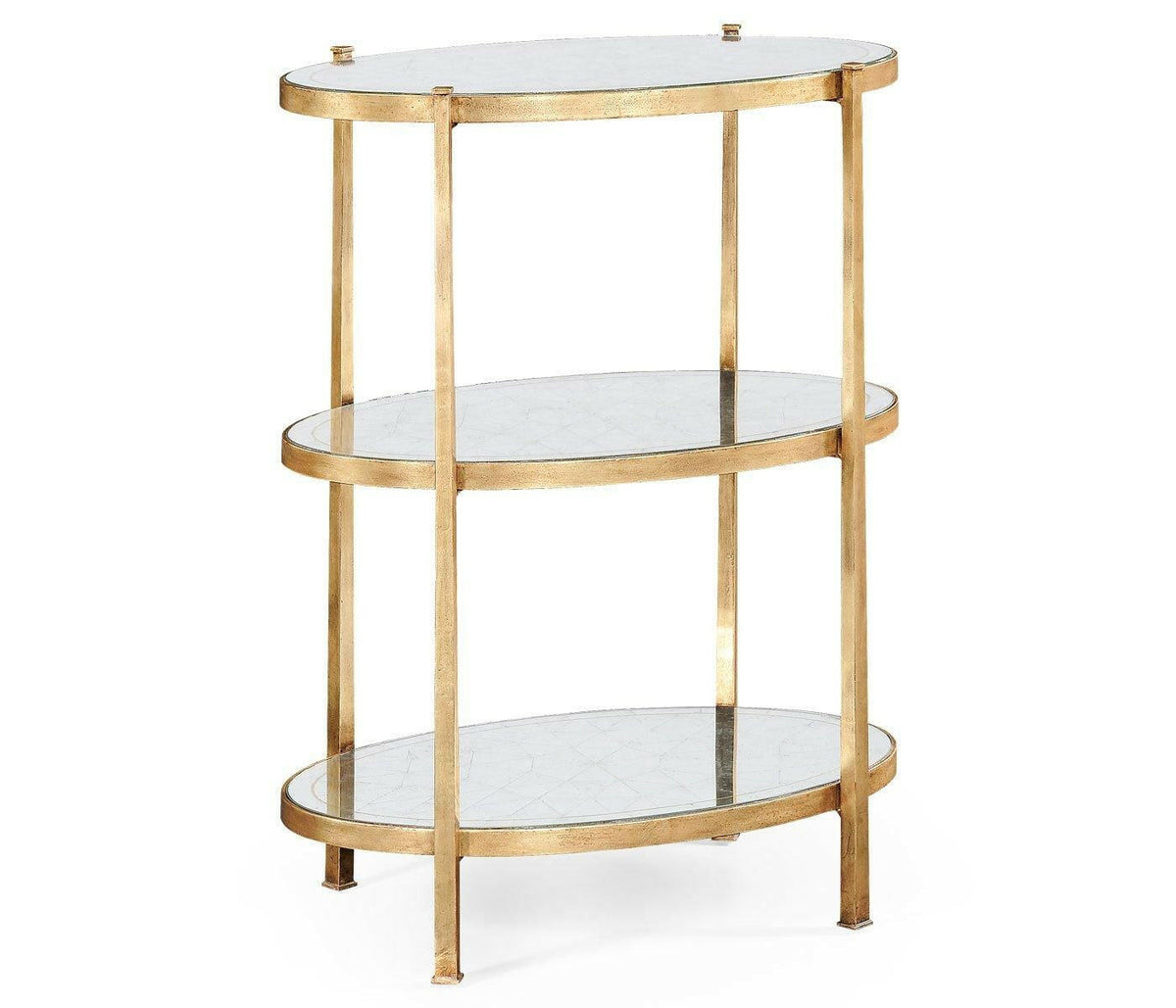 Jonathan Charles Large Oval Side Table Contemporary Three-tier - Gilded.