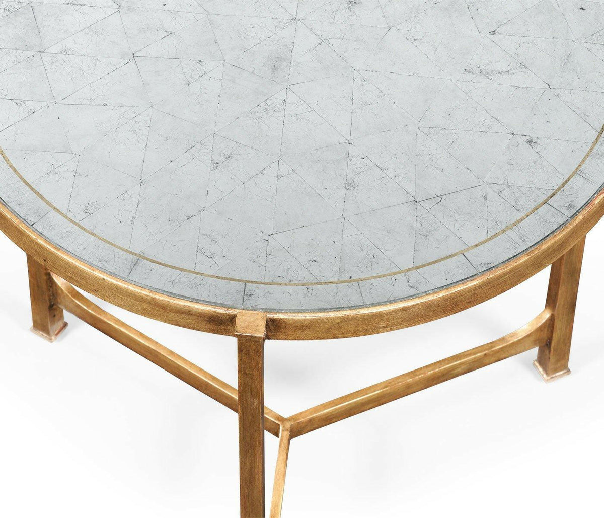 Jonathan Charles Large Round Lamp Table Contemporary in Eglomise - Gilded.