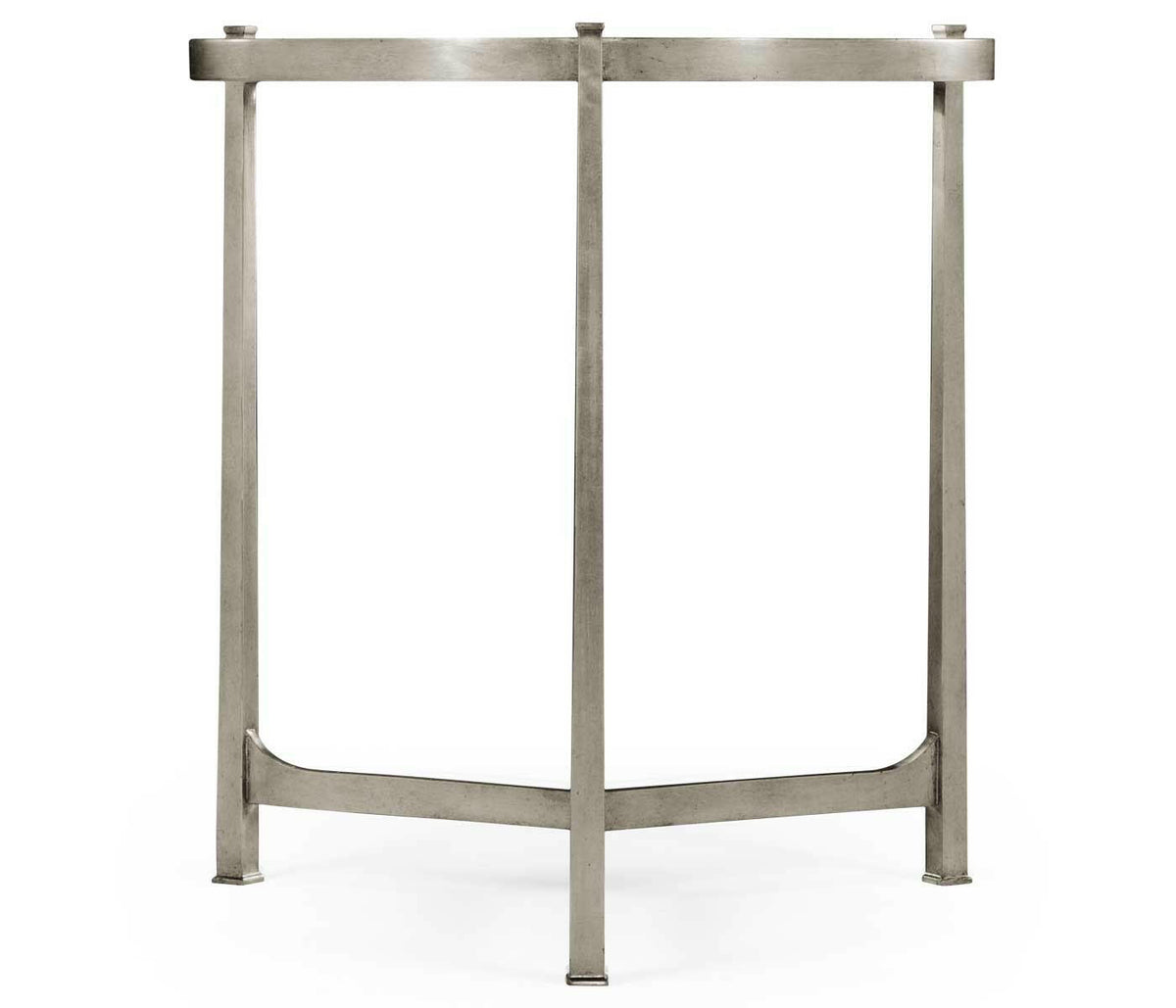 Jonathan Charles Large Round Lamp Table Contemporary in Eglomise - Silver.