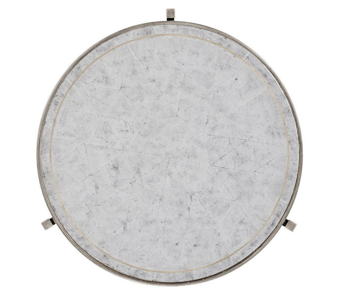 Jonathan Charles Large Round Lamp Table Contemporary in Eglomise - Silver.