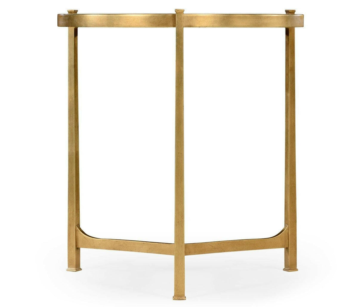 Jonathan Charles Large Round Lamp Table Contemporary in Green Shagreen - Gilded.