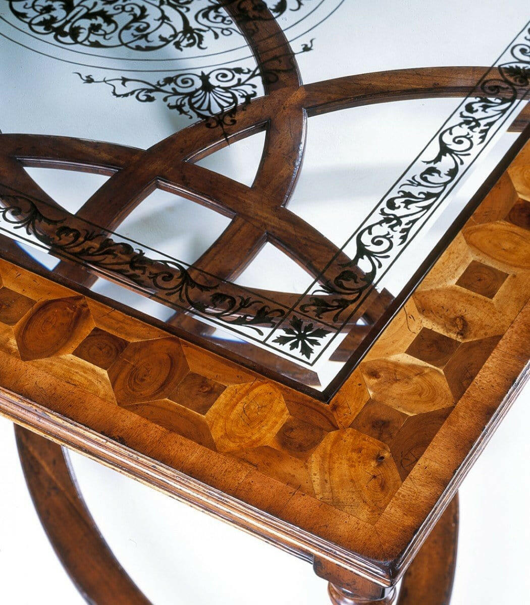 Jonathan Charles Large Square Coffee Table Oyster - Eglomise Top.