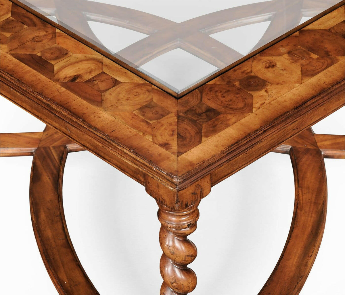 Jonathan Charles Large Square Coffee Table Oyster - Glass Top.