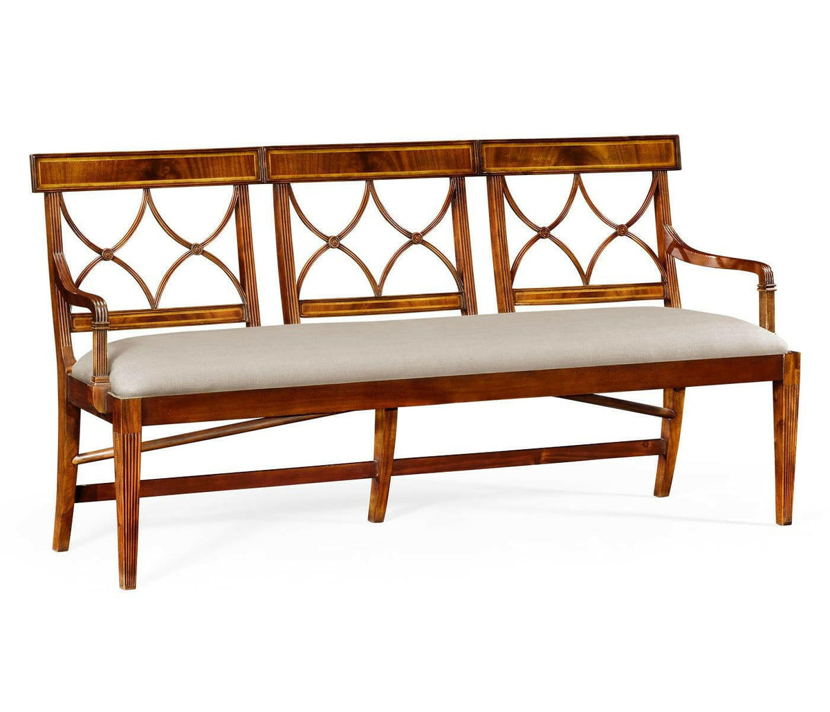 Jonathan Charles Medium Bench Regency Arched Back in Walnut - Mazo.