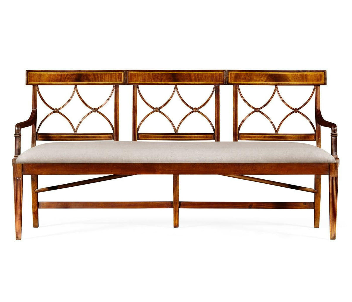 Jonathan Charles Medium Bench Regency Arched Back in Walnut - Mazo.