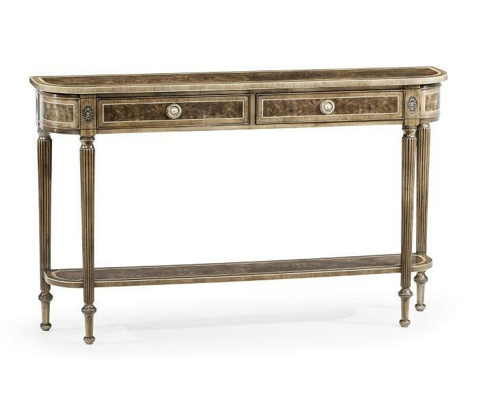 Jonathan Charles Narrow Console Table Classic Regency with Under Tier - Bleached.