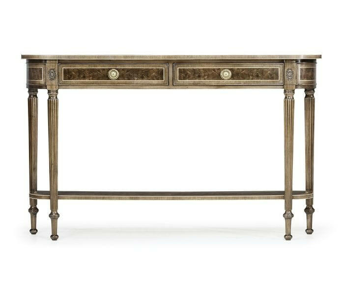 Jonathan Charles Narrow Console Table Classic Regency with Under Tier - Bleached.