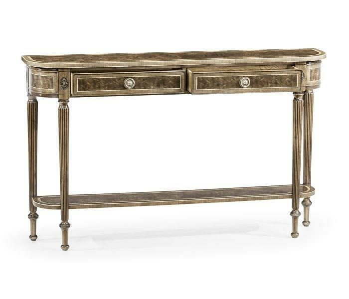 Jonathan Charles Narrow Console Table Classic Regency with Under Tier - Bleached.