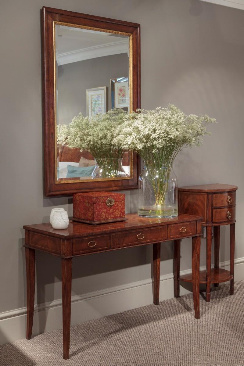Jonathan Charles Narrow Desk with Three Drawers Georgian.