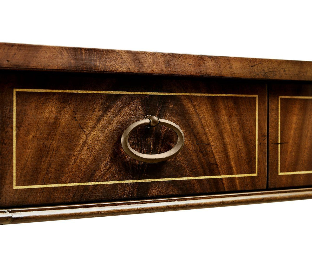 Jonathan Charles Narrow Desk with Three Drawers Georgian.