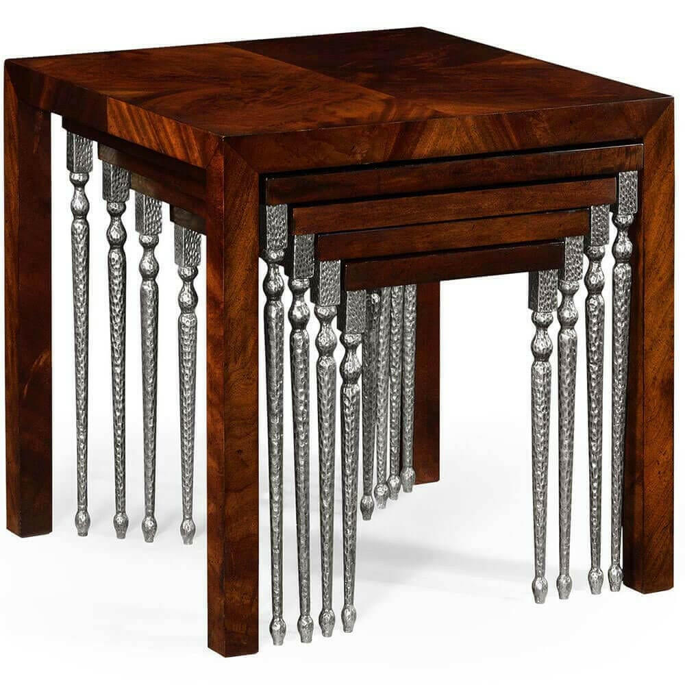 Jonathan Charles Nest of Tables Cloud in Mahogany.