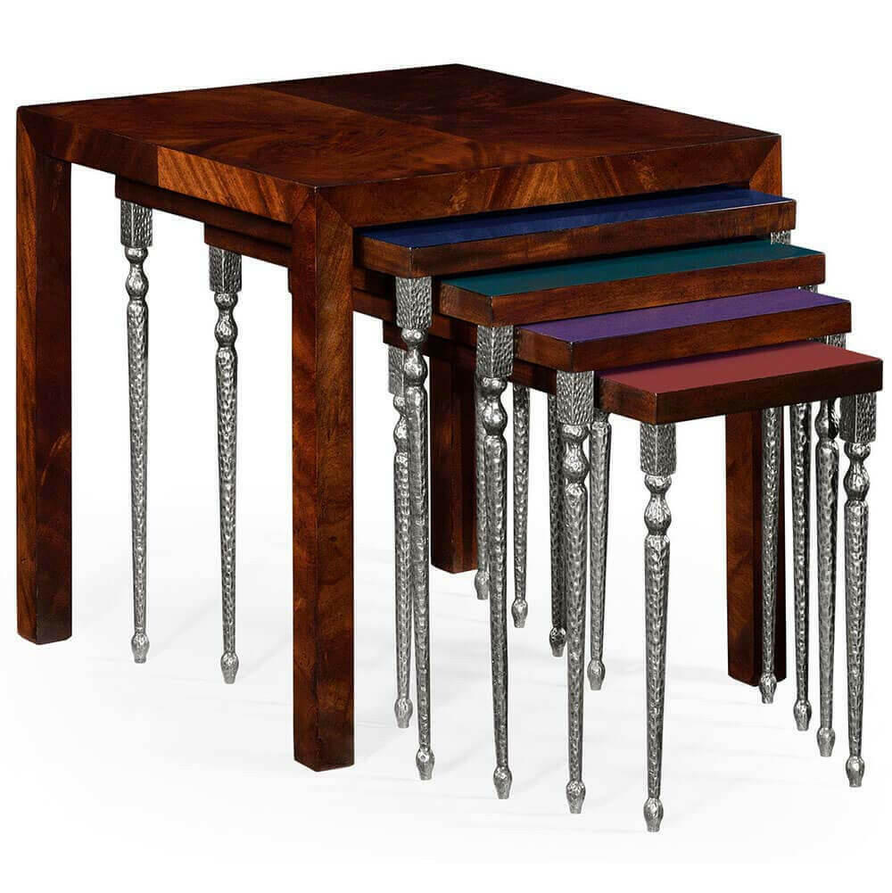 Jonathan Charles Nest of Tables Cloud in Mahogany.